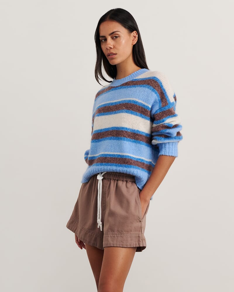 Lily Crew Sweater in BLUE MULTI