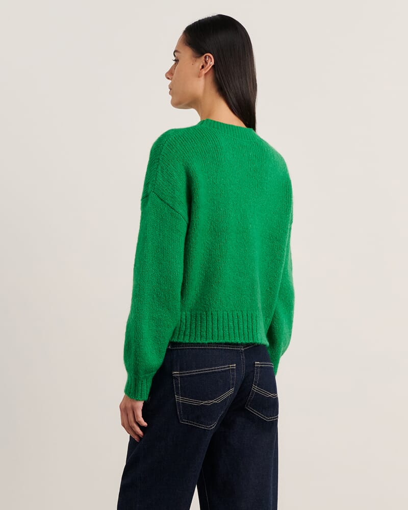 Lily Crew Sweater in BRIGHT GREEN