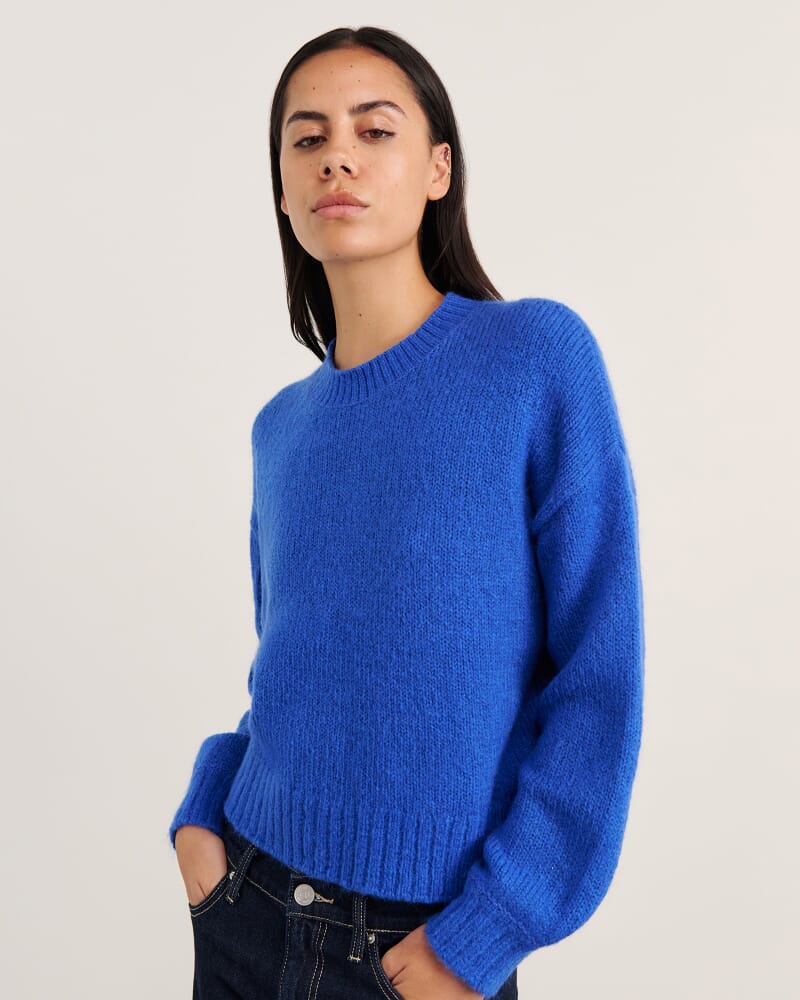 Lily Crew Sweater in COBALT