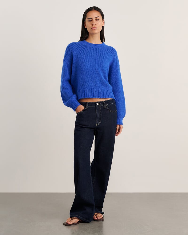 Lily Crew Sweater in COBALT