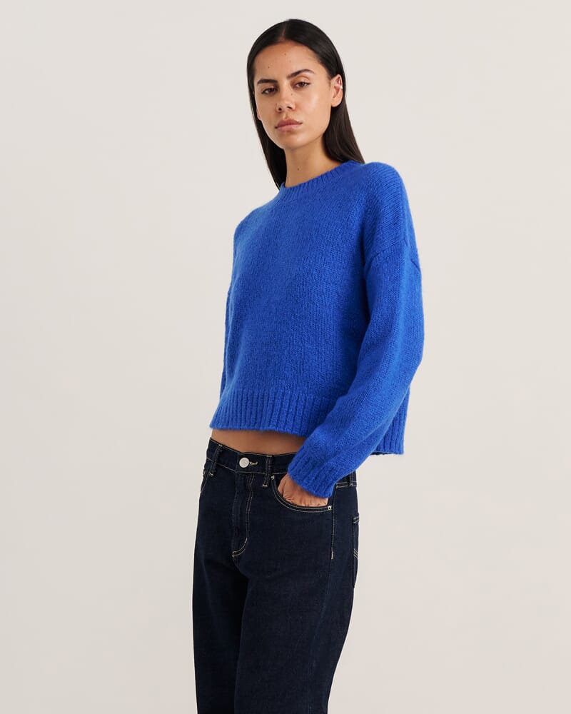 Lily Crew Sweater in COBALT