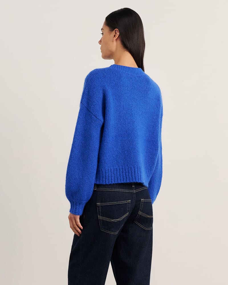 Lily Crew Sweater in COBALT