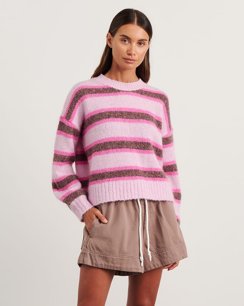 Lily Crew Sweater in PINK MULTI