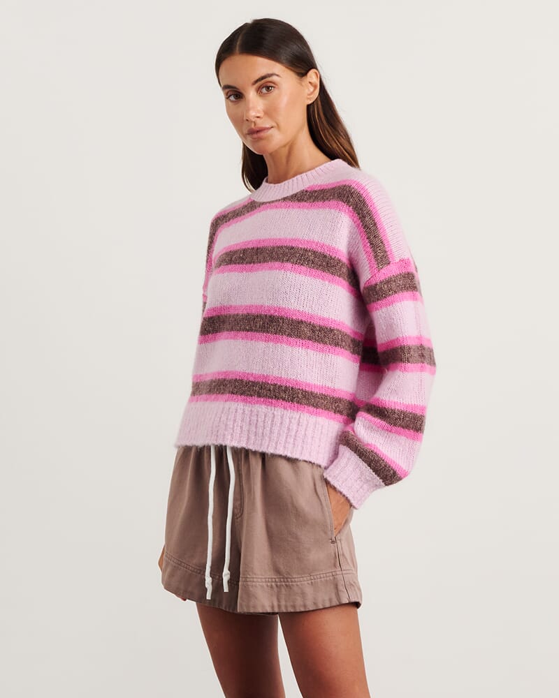 Lily Crew Sweater in PINK MULTI