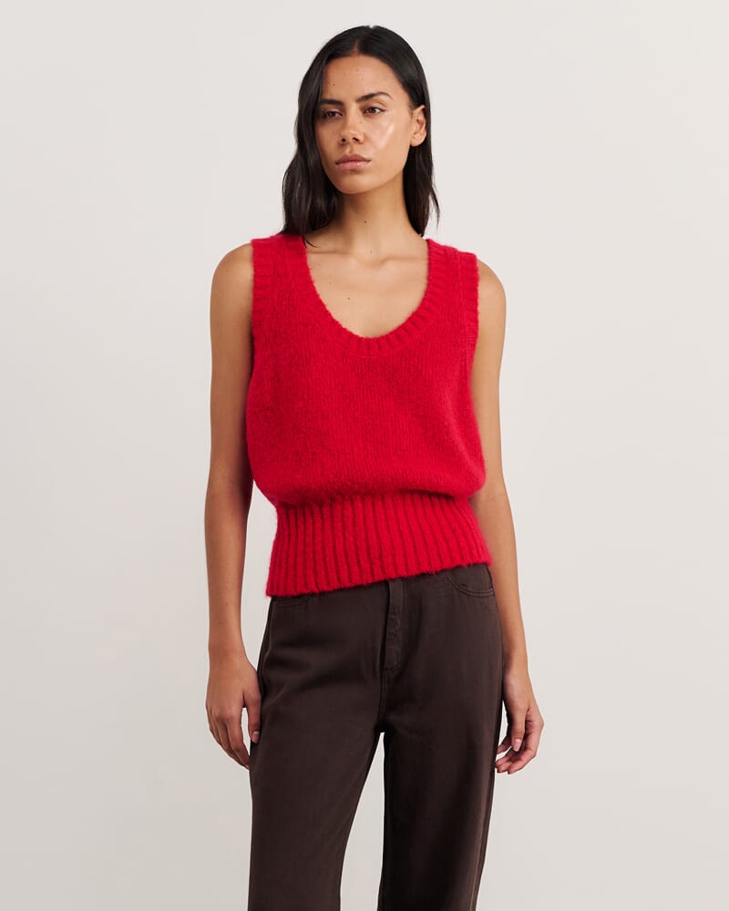 Lily Vest in BRIGHT RED