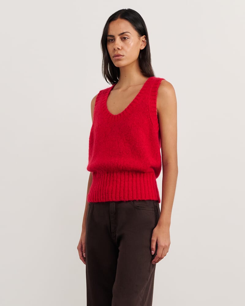 Lily Vest in BRIGHT RED