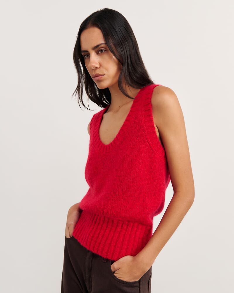 Lily Vest in BRIGHT RED