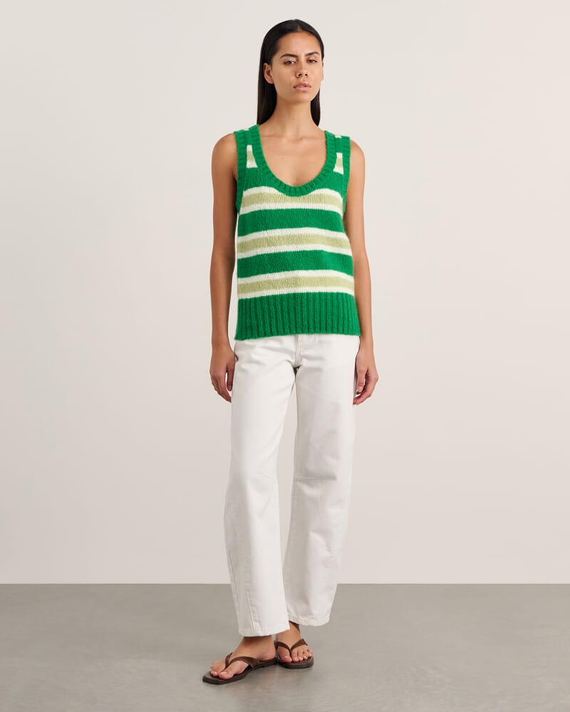 Lily Vest in GREEN/WHITE