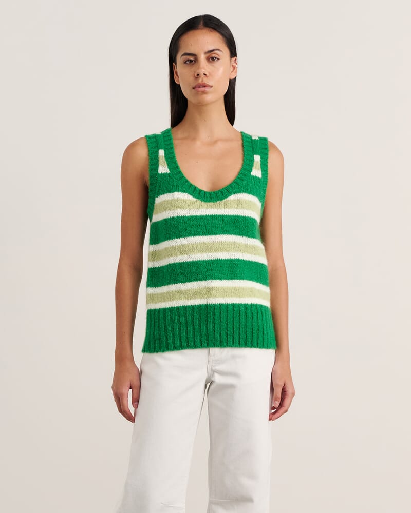 Lily Vest in GREEN/WHITE