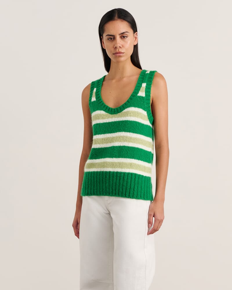 Lily Vest in GREEN/WHITE