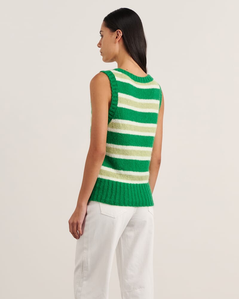 Lily Vest in GREEN/WHITE