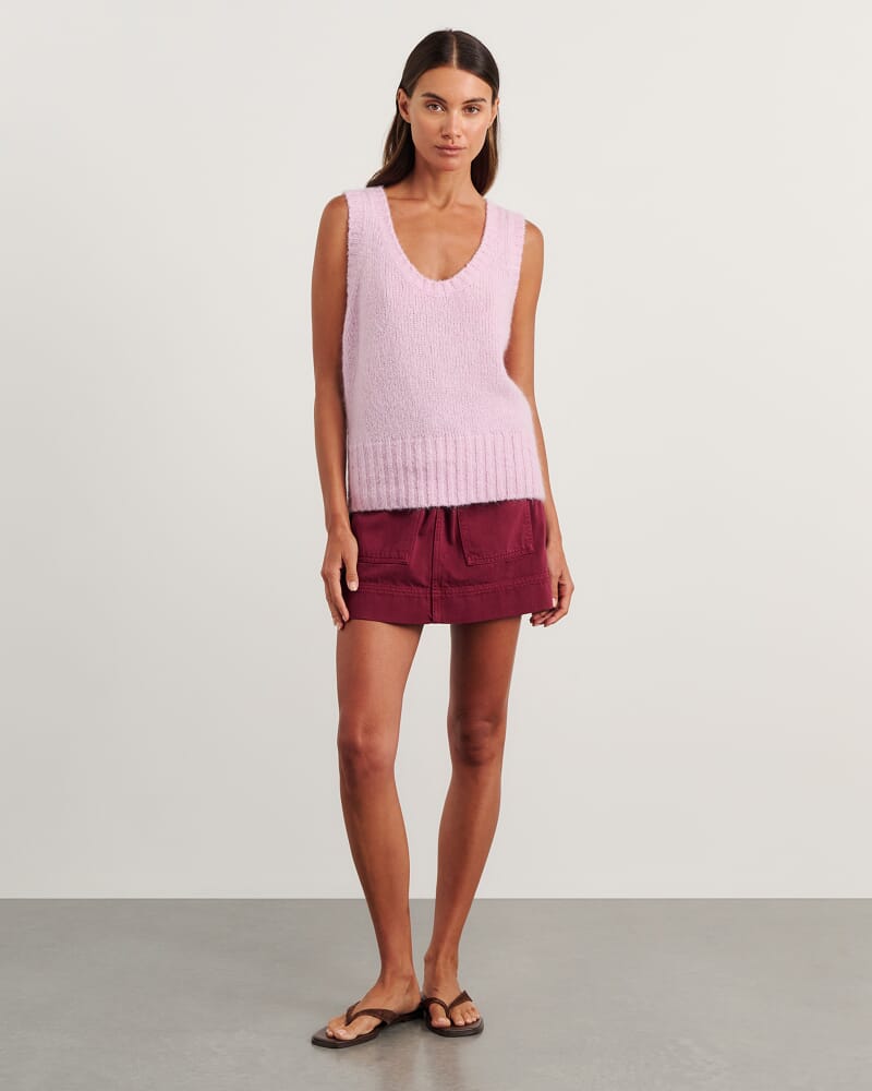 Lily Vest in PINK FROST