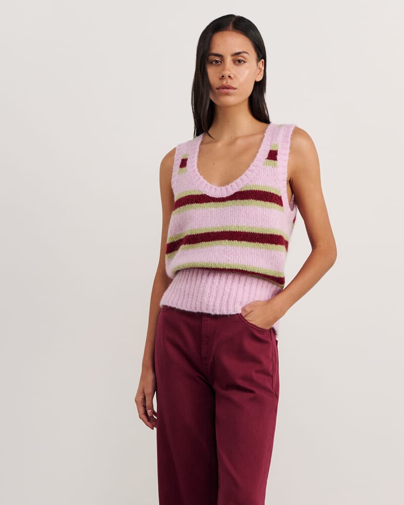 Lily Vest in PINK/GREEN