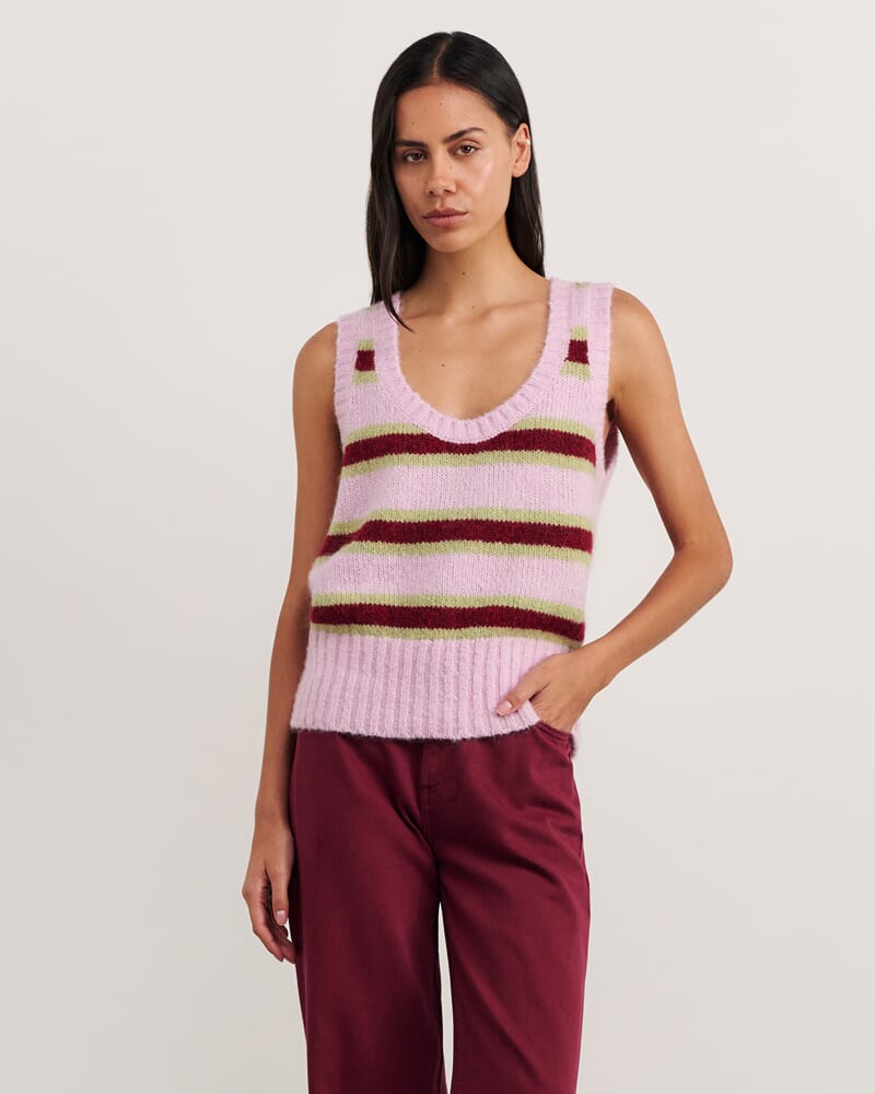 Lily Vest in PINK/GREEN
