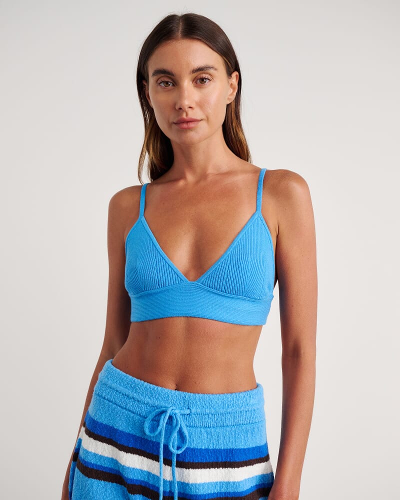 Lydia Knit Bralette in BELLE BLUE