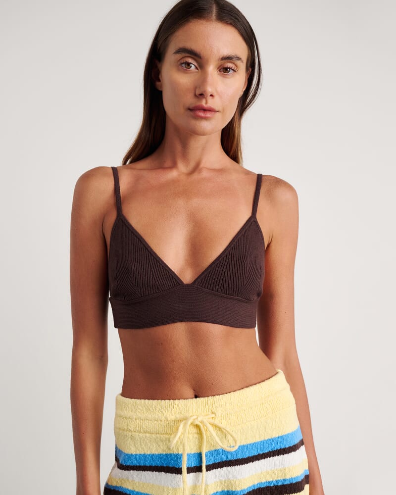 Lydia Knit Bralette in DARK CHOCOLATE