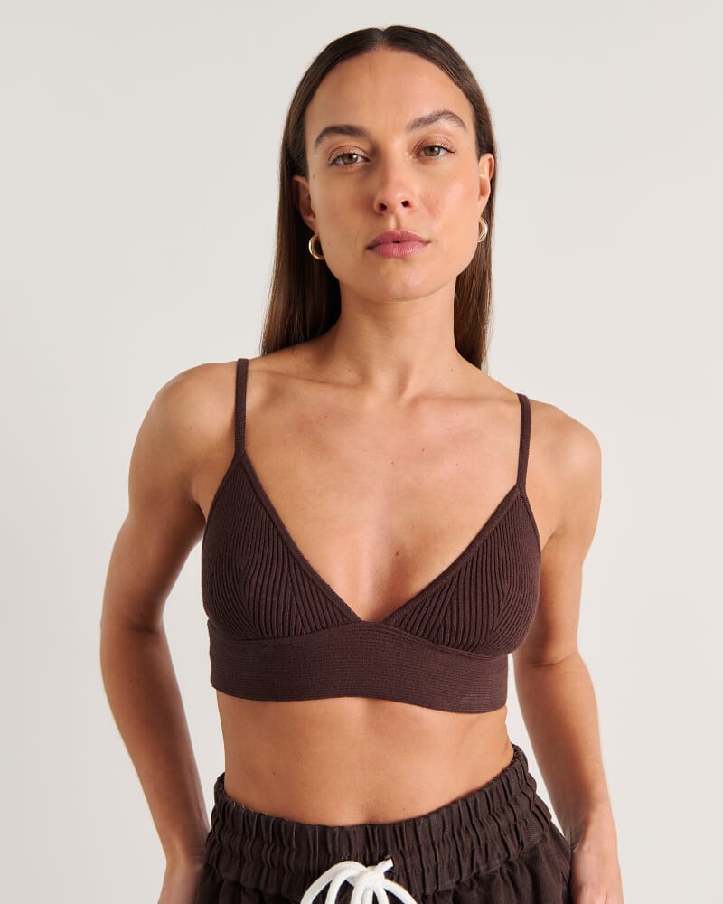 Lydia Knit Bralette in DARK CHOCOLATE
