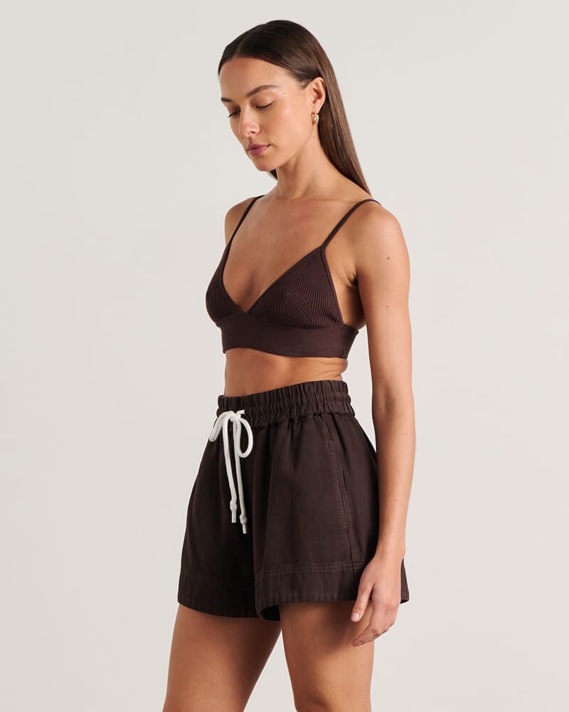 Lydia Knit Bralette in DARK CHOCOLATE