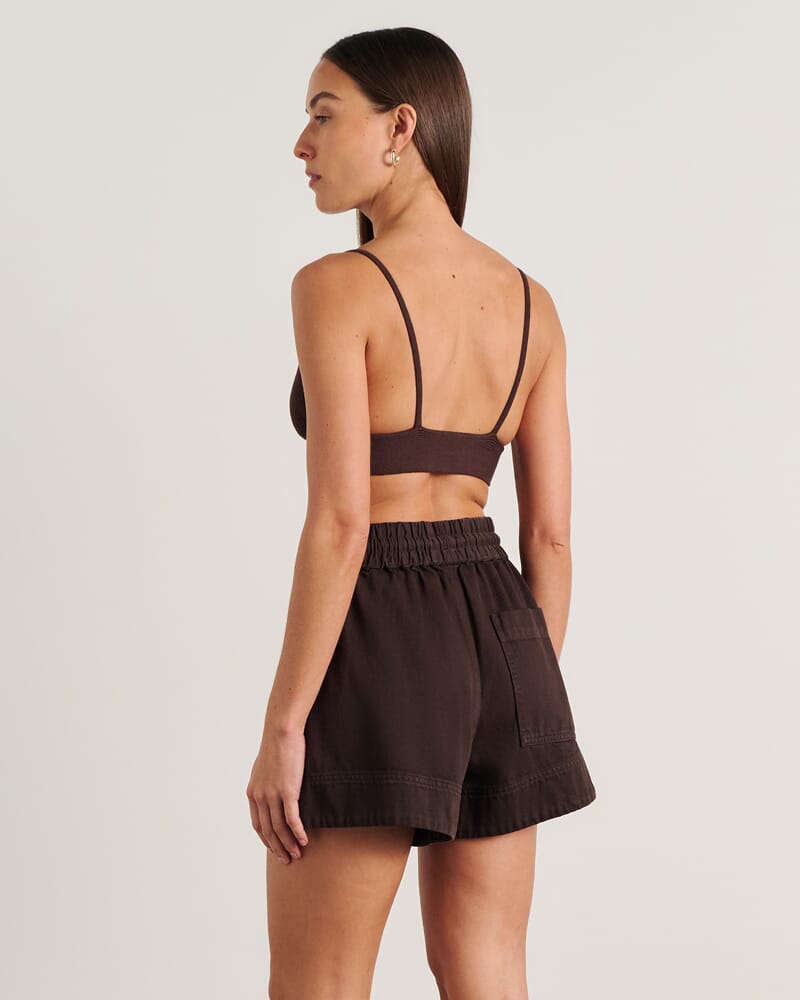 Lydia Knit Bralette in DARK CHOCOLATE