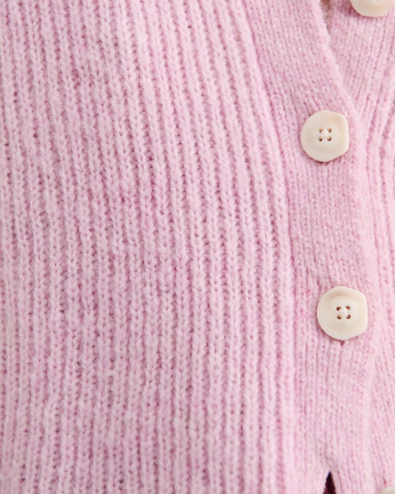 Lily Button Vest in PINK FROST
