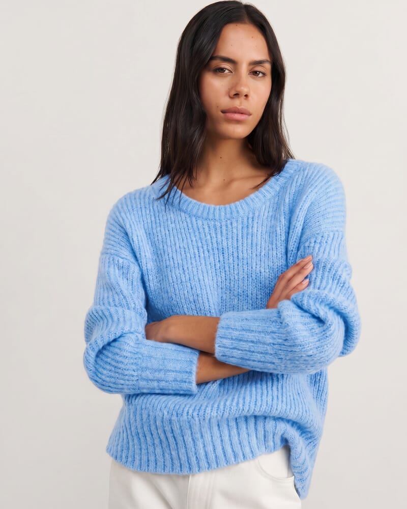 Lily Scoop Knit in BELLE BLUE
