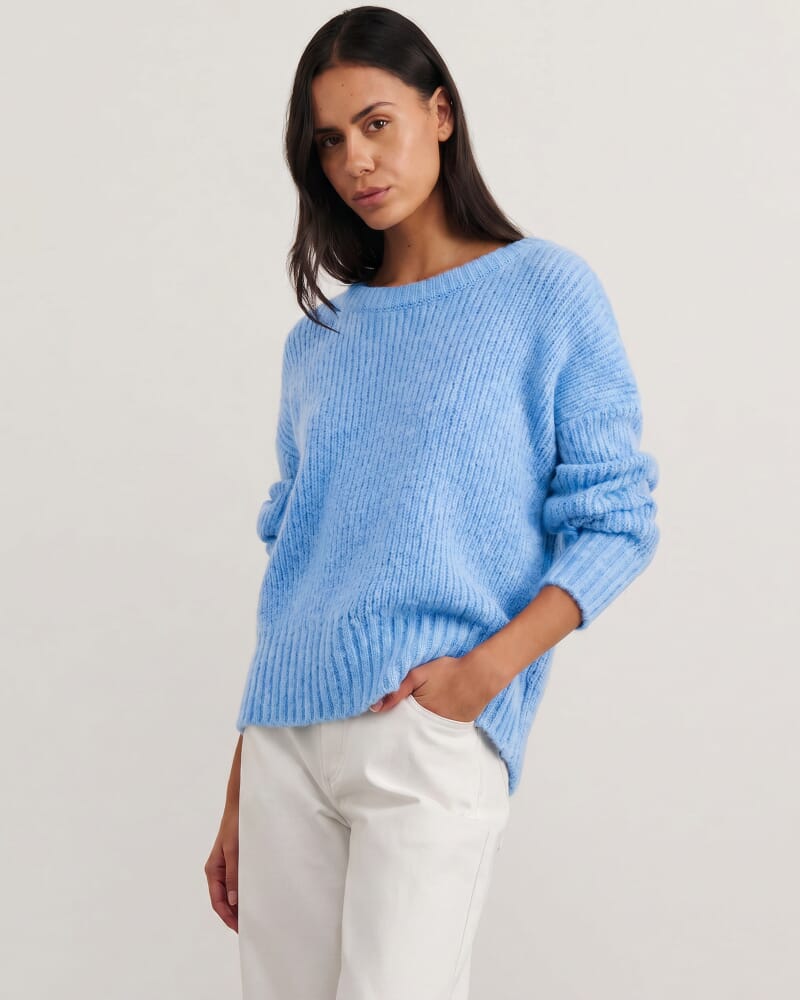 Lily Scoop Knit in BELLE BLUE