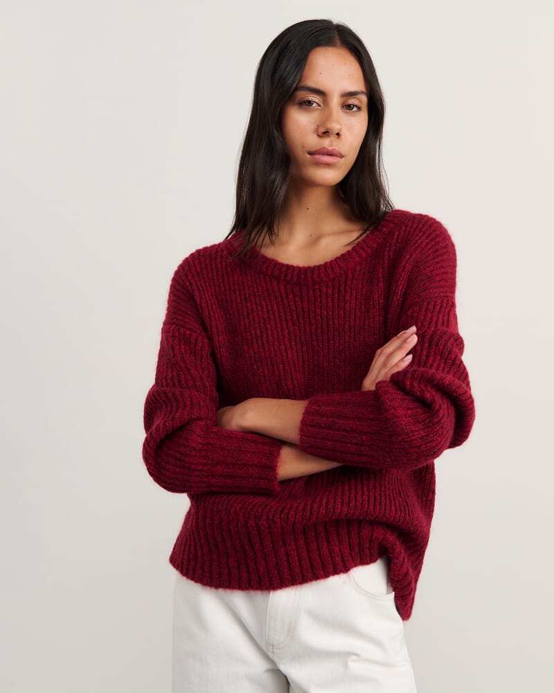 Lily Scoop Knit in WINE