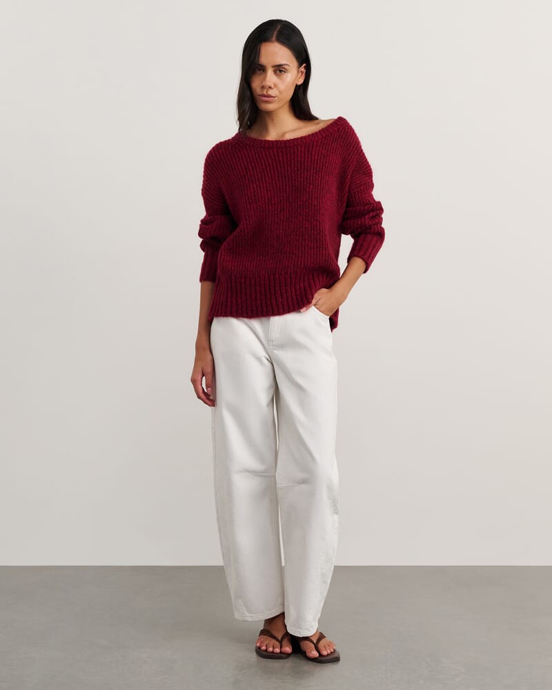 Lily Scoop Knit in WINE