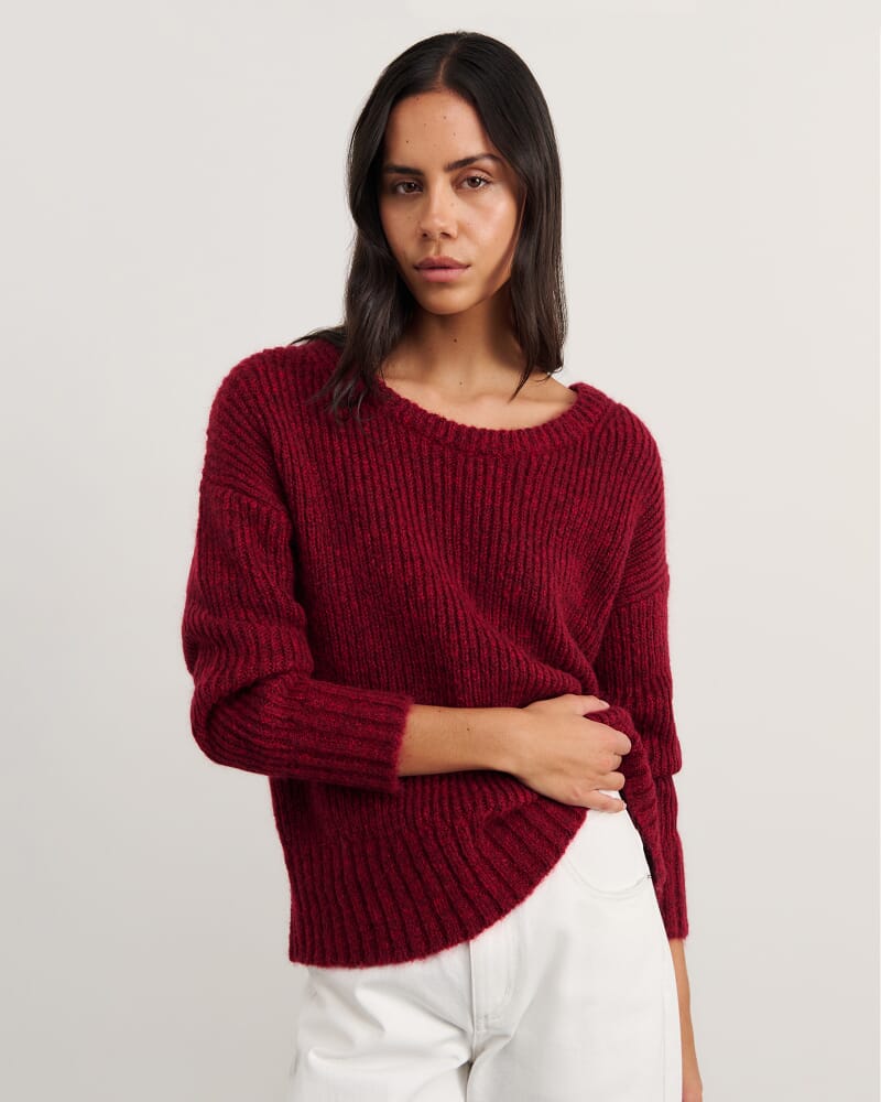 Lily Scoop Knit in WINE