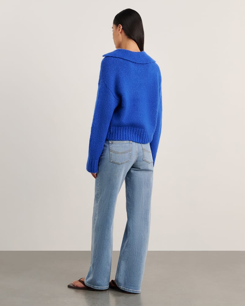 Lily Collared Knit in COBALT