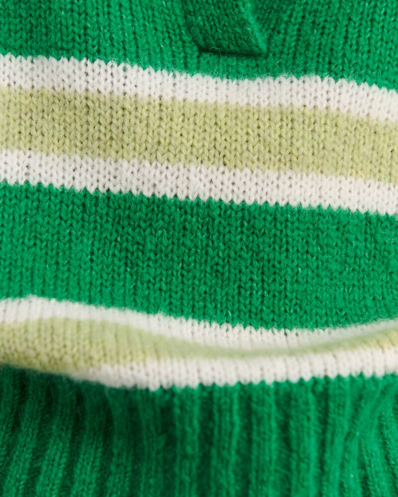 Lily Collared Knit in GREEN/WHITE