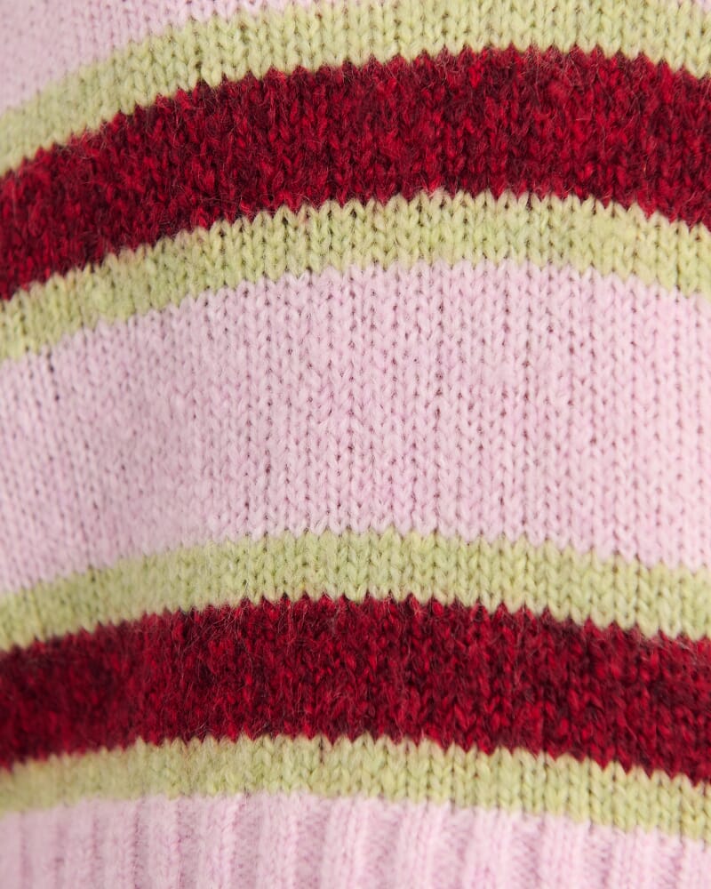 Lily Collared Knit in PINK/GREEN