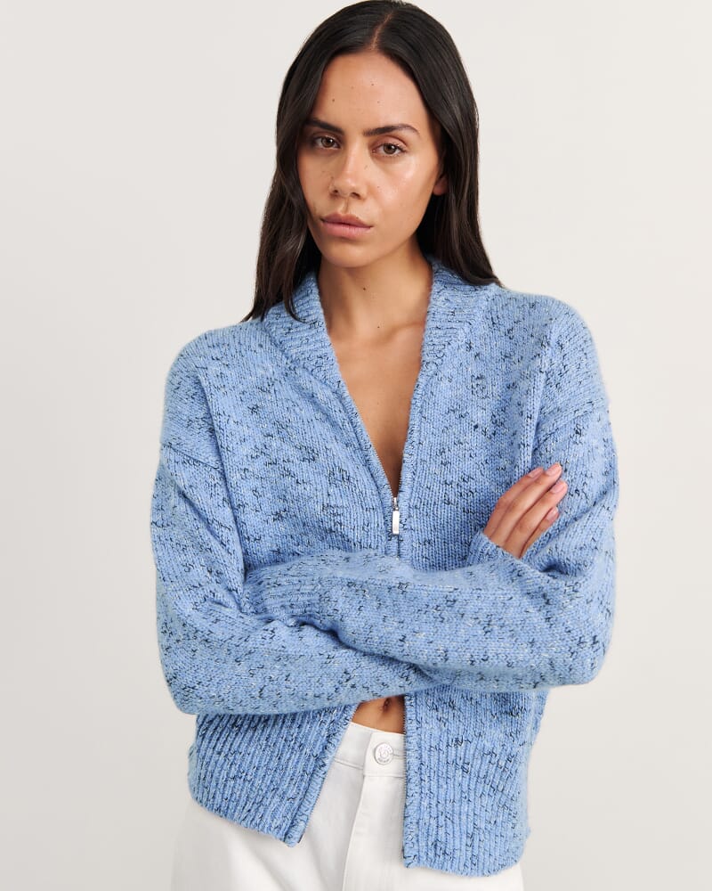 Lou Zip Knit Jacket in BLUE MULTI
