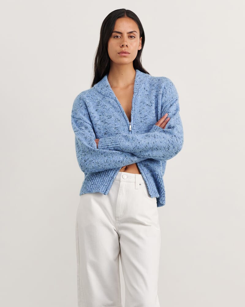 Lou Zip Knit Jacket in BLUE MULTI