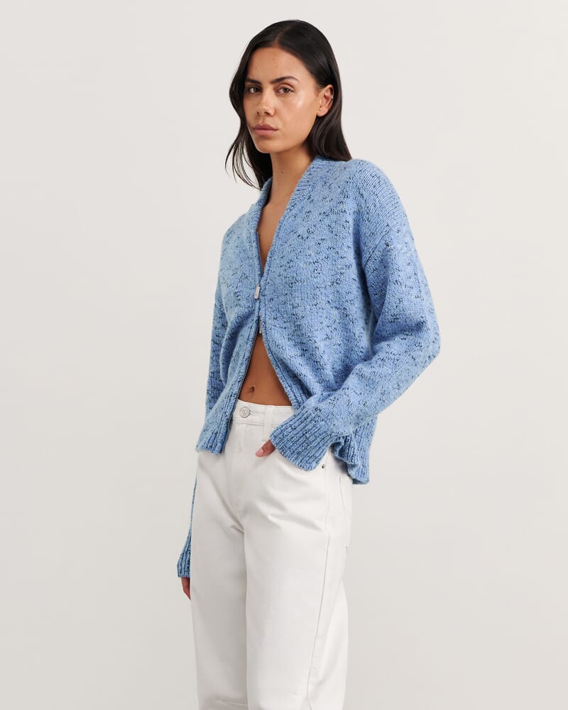 Lou Zip Knit Jacket in BLUE MULTI