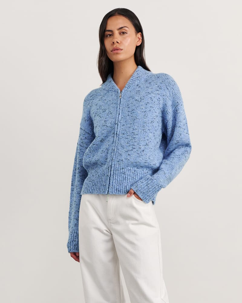 Lou Zip Knit Jacket in BLUE MULTI