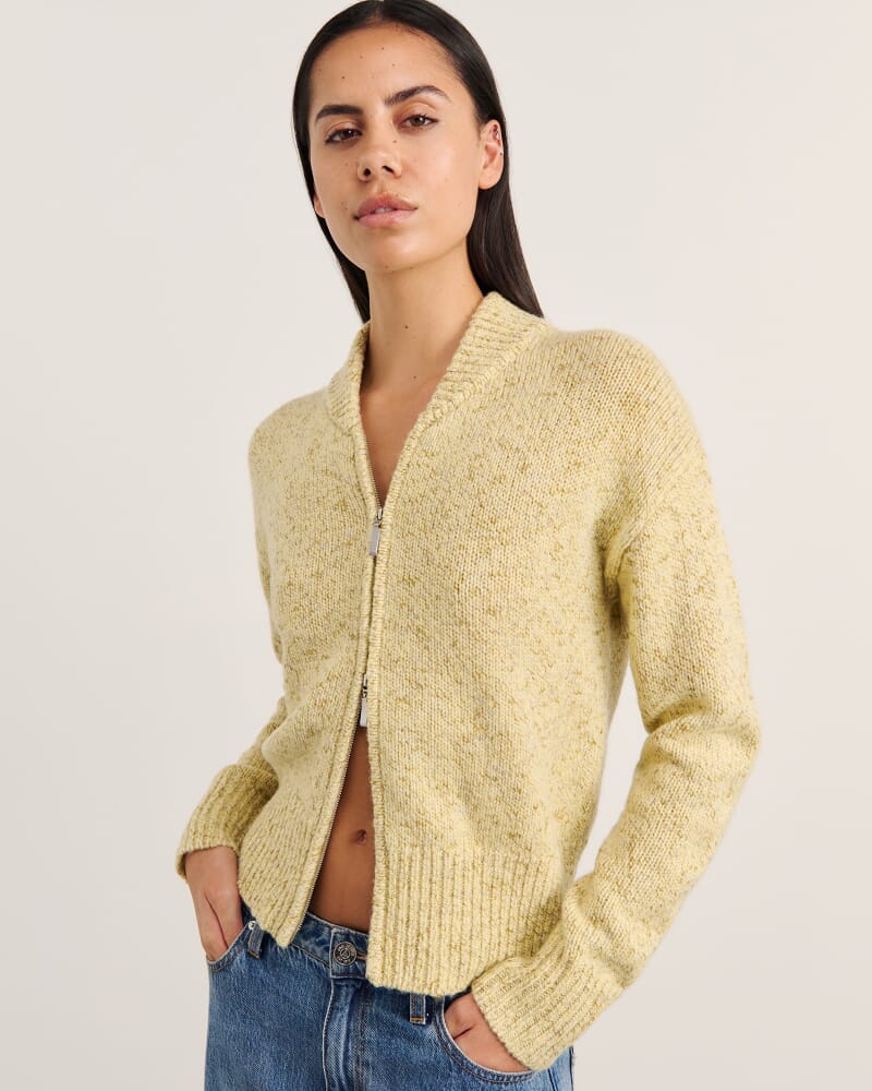 Lou Zip Knit Jacket in BUTTERCUP