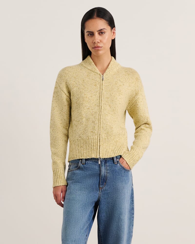 Lou Zip Knit Jacket in BUTTERCUP