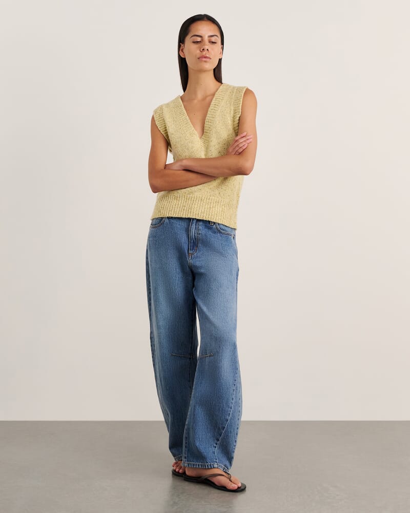 Lou V Neck Vest in BUTTERCUP