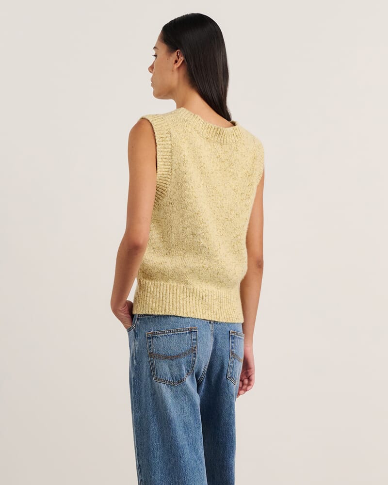 Lou V Neck Vest in BUTTERCUP