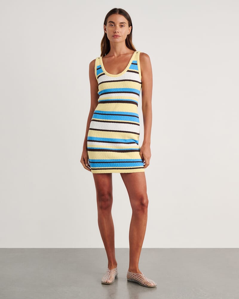 Arden Knit Mini Dress in YELLOW MULTI