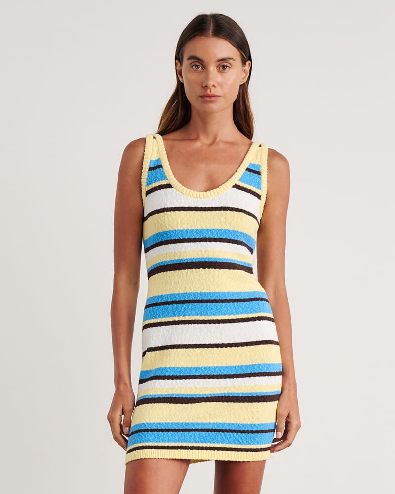 Arden Knit Mini Dress in YELLOW MULTI