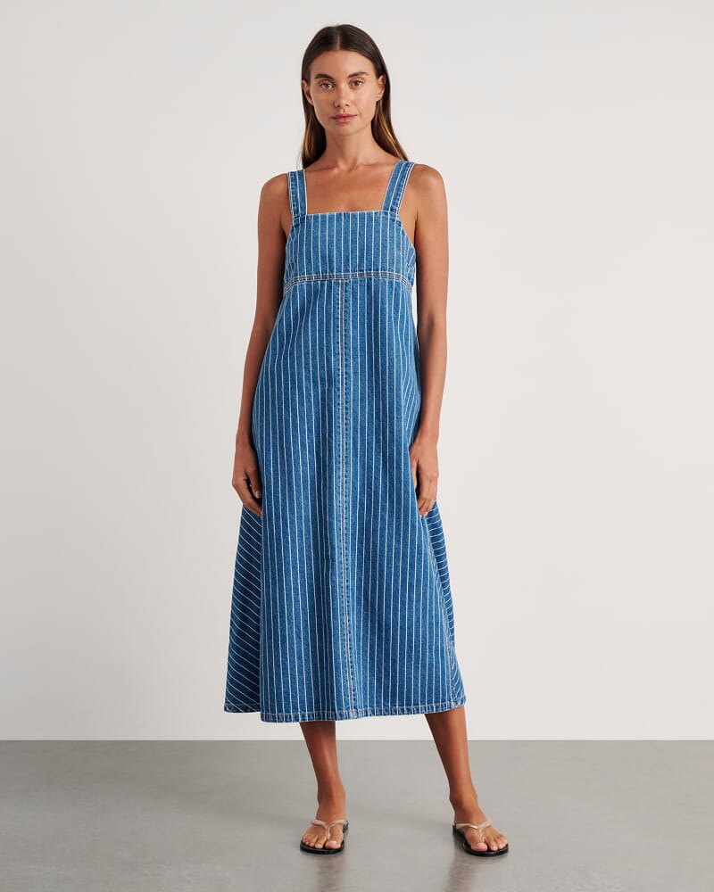 Carrie Dress in BLUE/WHITE