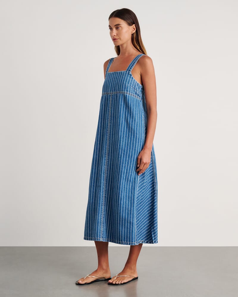 Carrie Dress in BLUE/WHITE