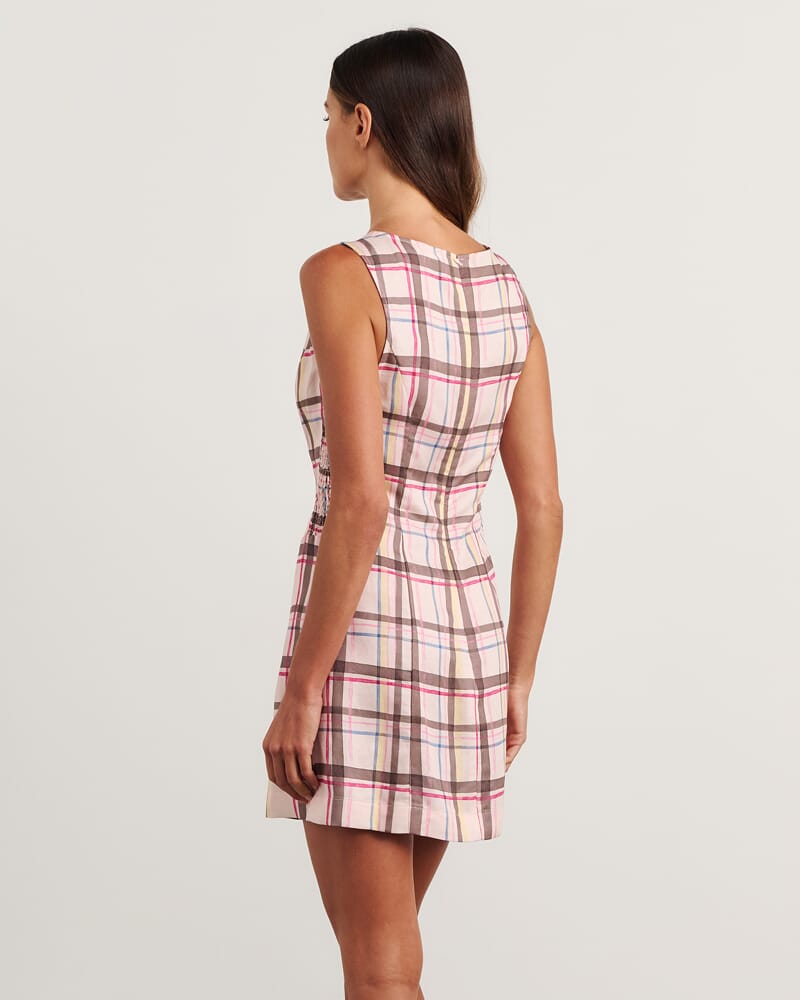 Painterly Mini Dress in CHECK