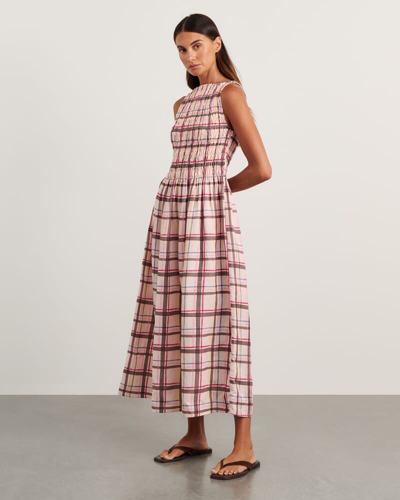 Painterly Dress in CHECK