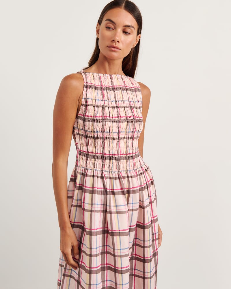 Painterly Dress in CHECK