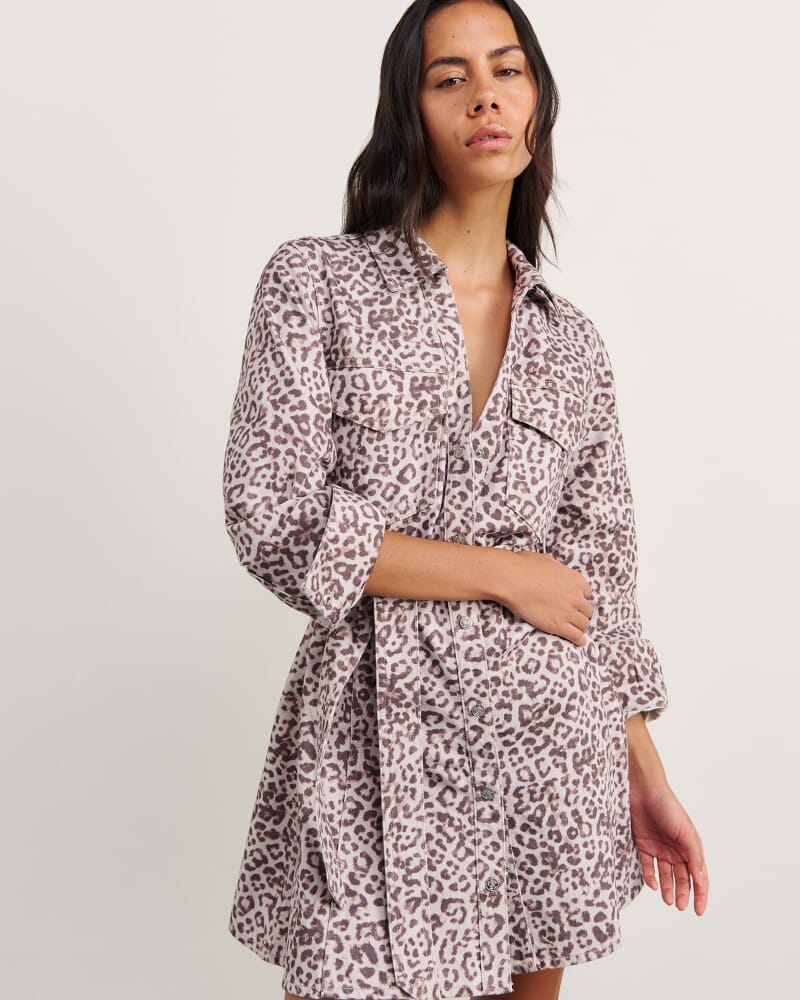 Leopard Denim Dress in LEOPARD
