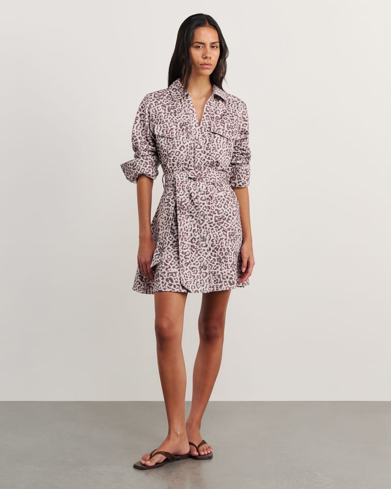 Leopard Denim Dress in LEOPARD