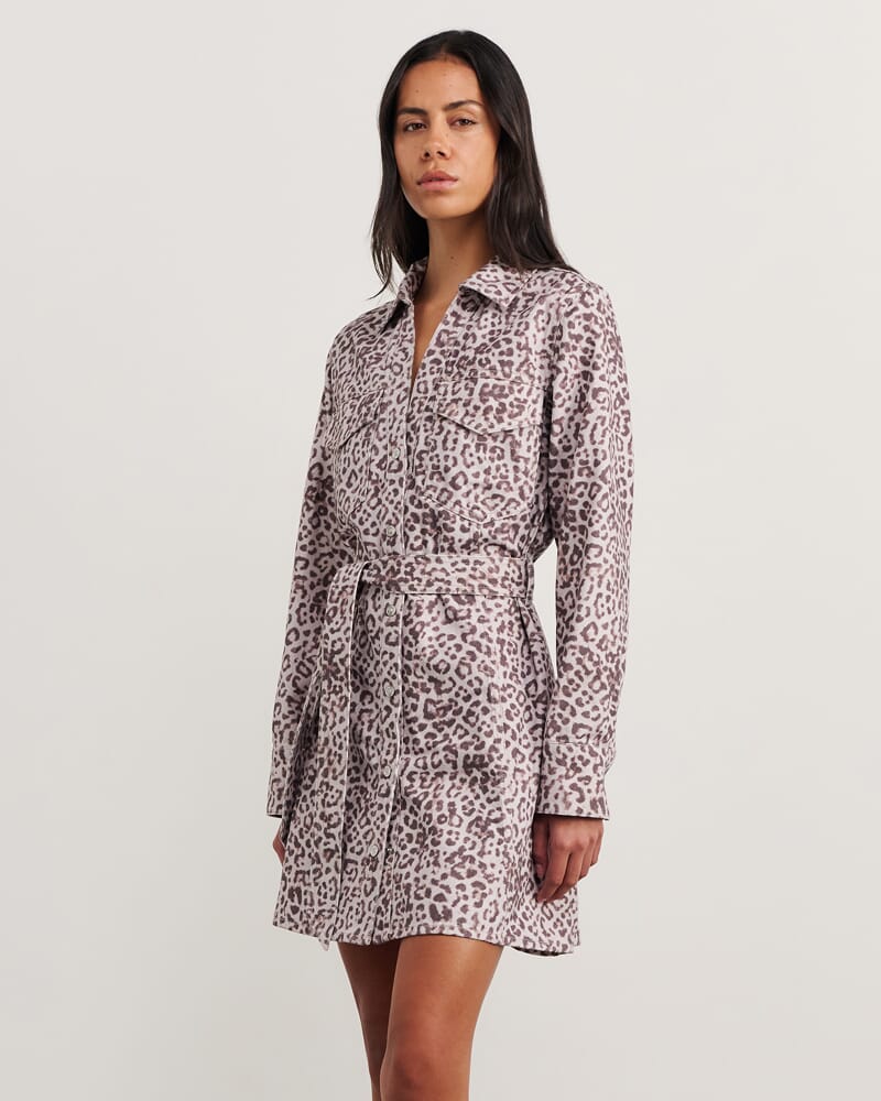 Leopard Denim Dress in LEOPARD